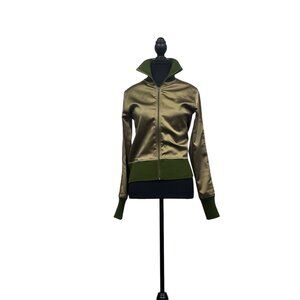 Hummel Green Satin Bomber Coat – A Perfect Blend of Sporty & Dressy